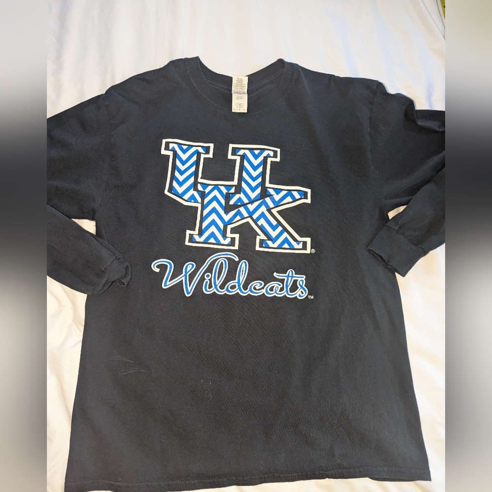 Gildan Women's Large Black University Of Kentucky Long Sleeve Graphic T-Shirt